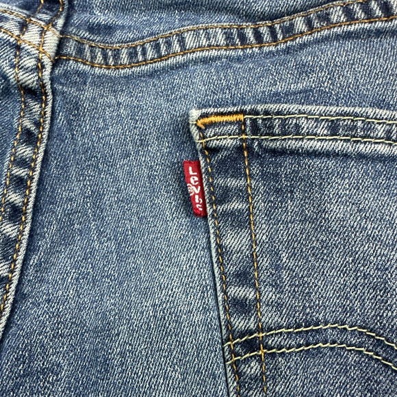 Levis 527 Jeans Mens 34x32 Straight Blue Denim Whiskering Distressed Stretch - Picture 12 of 14